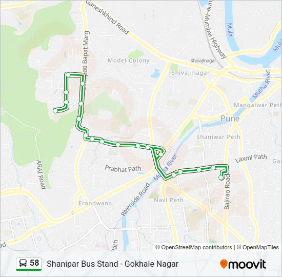 58 Bus Line Map