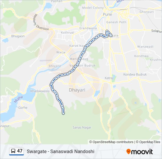 47 bus Line Map