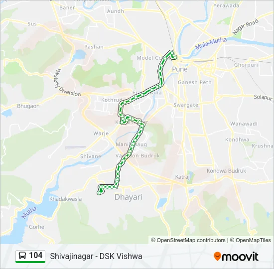 104 Bus Line Map