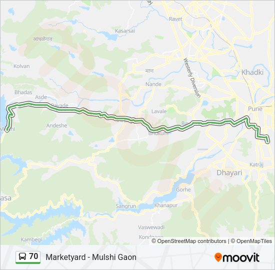 70 Bus Line Map