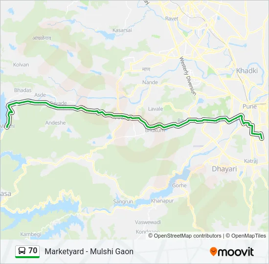 70 Bus Line Map