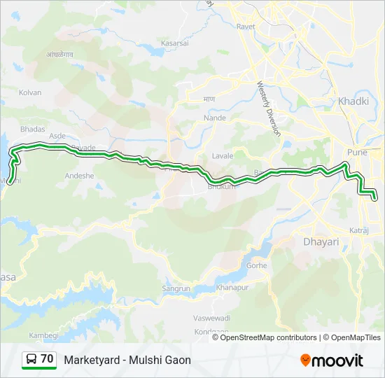 70 Bus Line Map