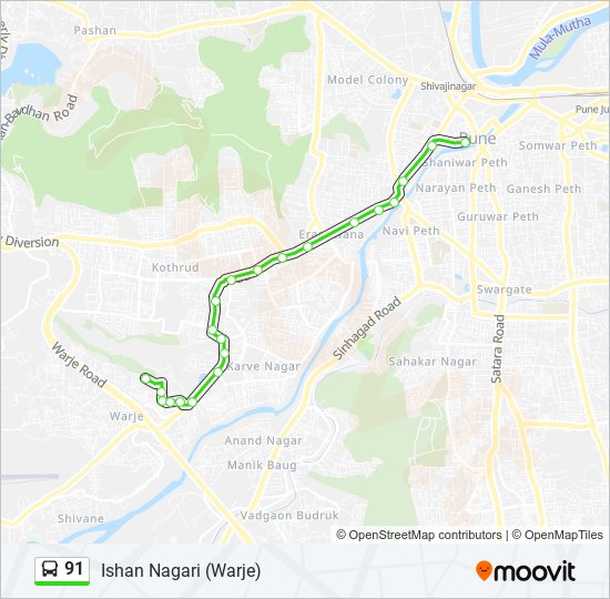 91 bus Line Map