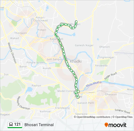 121 Bus Line Map