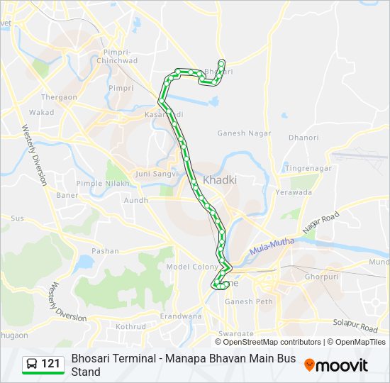 121 Bus Line Map