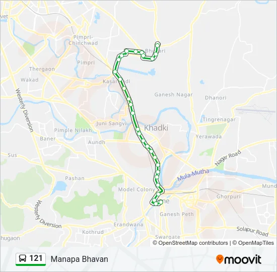 121 Bus Line Map