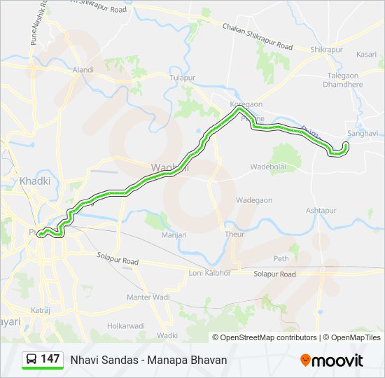 147 bus Line Map