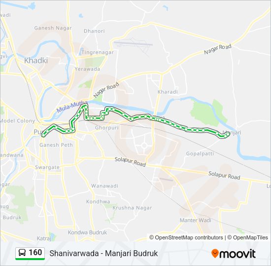 160 bus Line Map