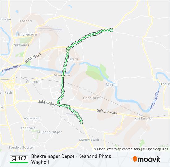 167 Bus Line Map