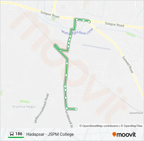 186 Bus Line Map