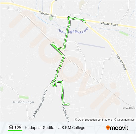 186 Route Schedules, Stops & Maps Hadapsar Gadital (Updated)