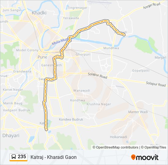 235 Route: Schedules, Stops & Maps - Katraj (Updated)