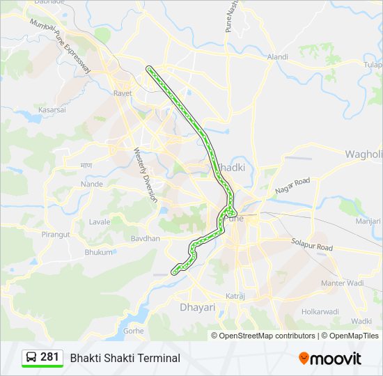 281 Bus Line Map