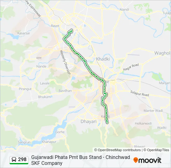 298 Bus Line Map