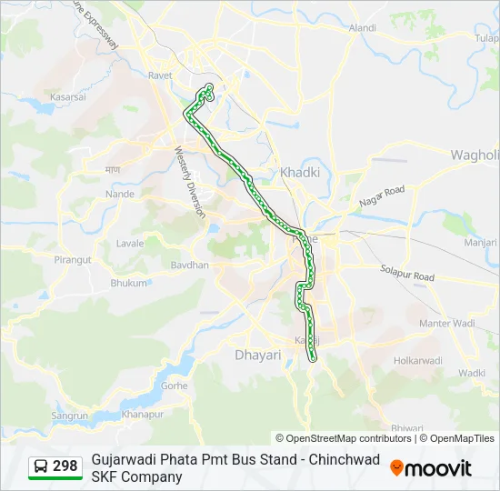 298 Bus Line Map