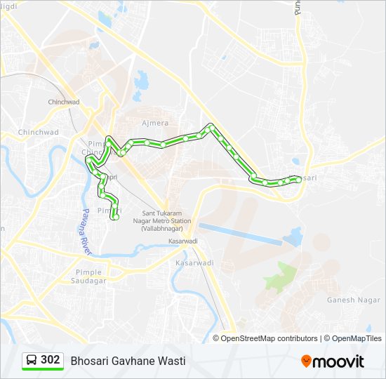 302 Bus Line Map