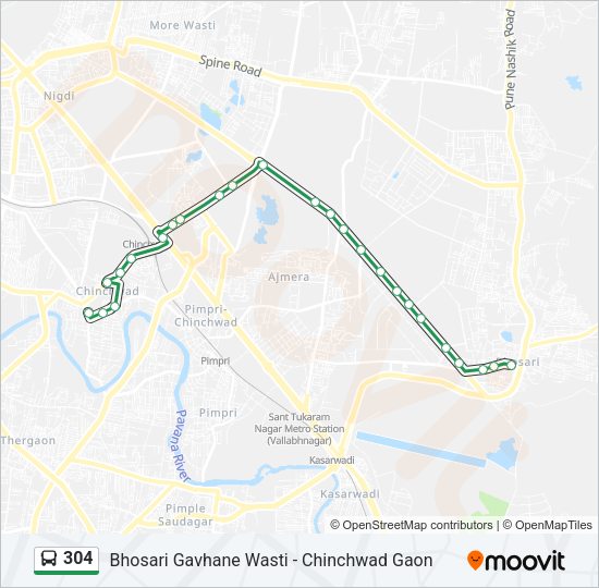 304 Bus Line Map