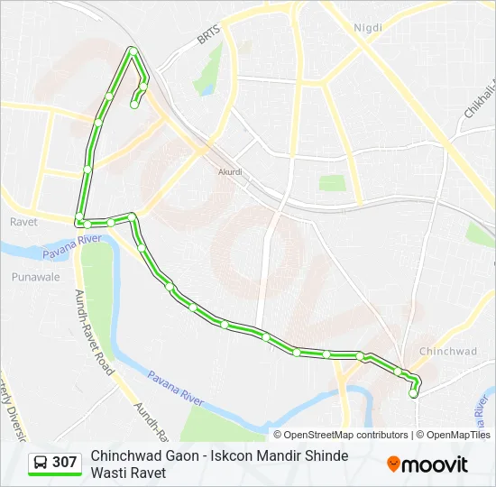 307 Bus Line Map