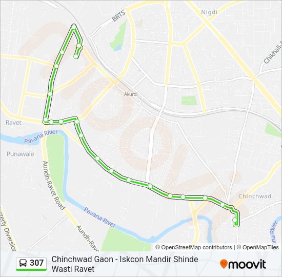 307 Bus Line Map