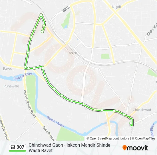 307 Bus Line Map