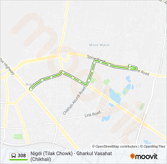 308 Bus Line Map