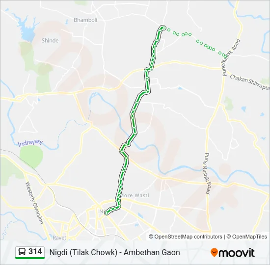314 Bus Line Map