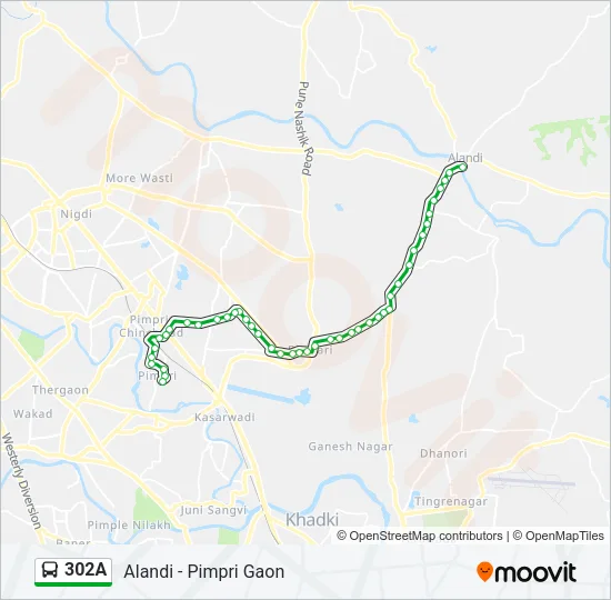 302A Bus Line Map