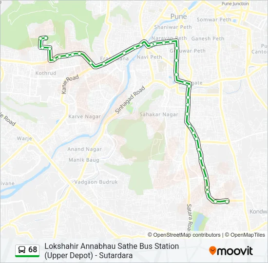 68 Bus Line Map