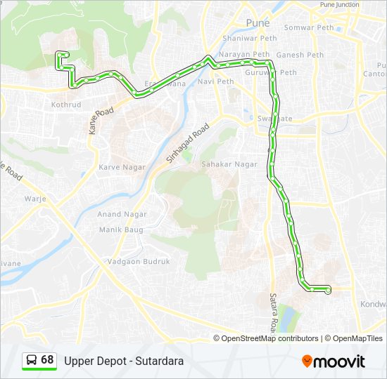 68 Bus Line Map