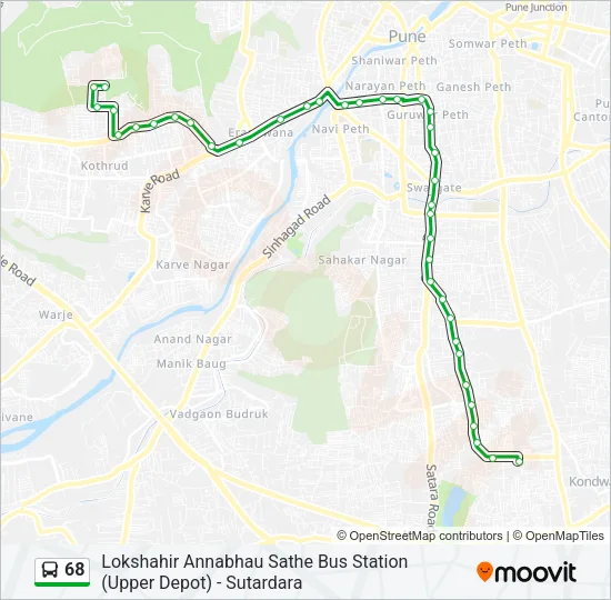 68 Bus Line Map