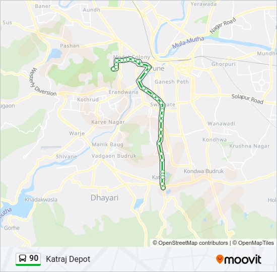 90 bus Line Map