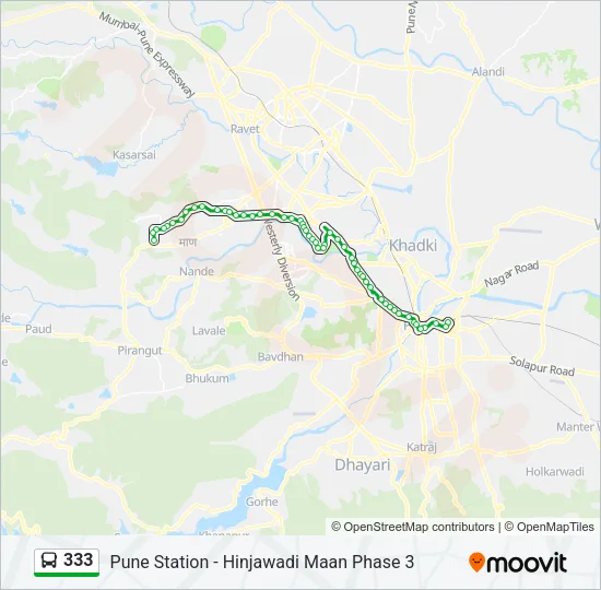 333 Bus Line Map