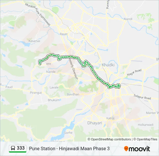 333 Bus Line Map