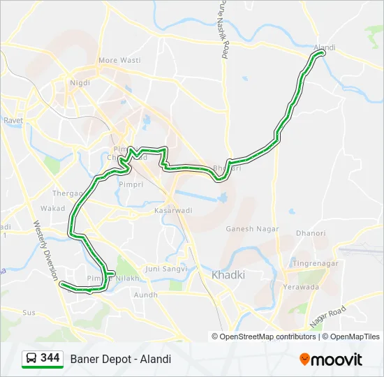 344 Bus Line Map