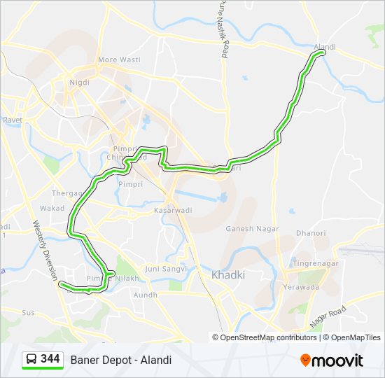 344 Bus Line Map