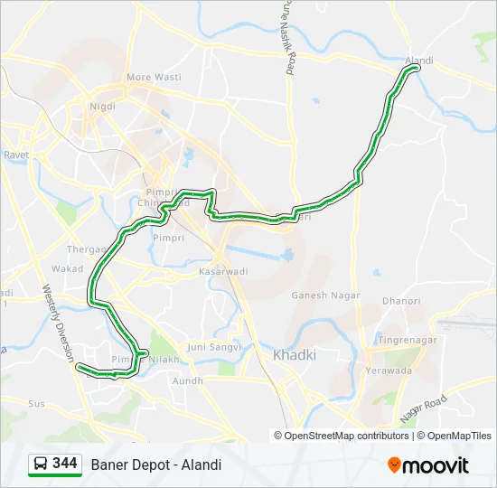 344 Bus Line Map