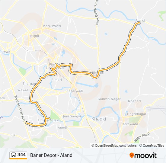 344 Route: Schedules, Stops & Maps - Alandi (Updated)