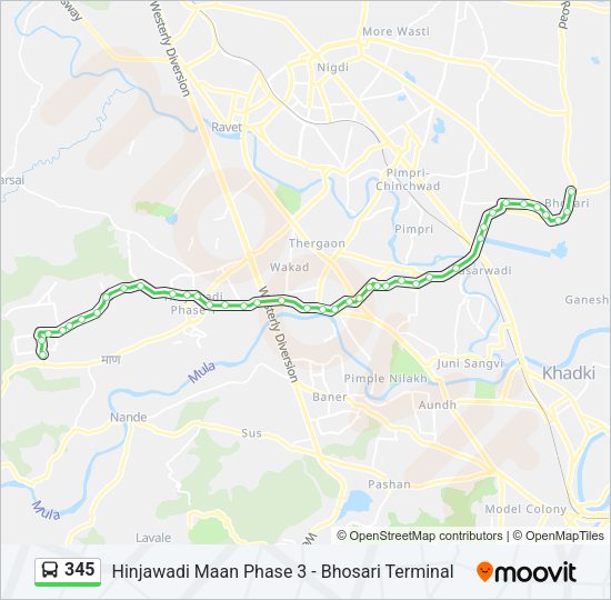 345 Bus Line Map