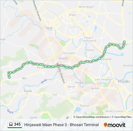345 Bus Line Map