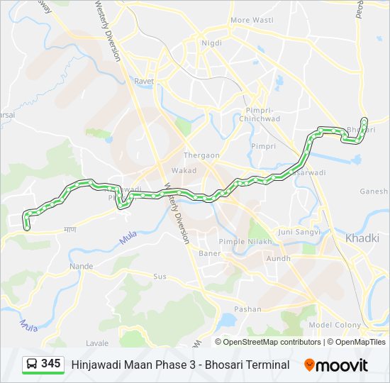 345 Bus Line Map