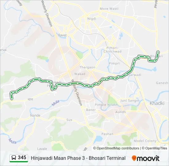 345 Bus Line Map
