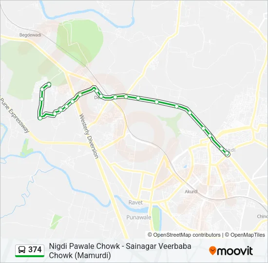 374 Bus Line Map