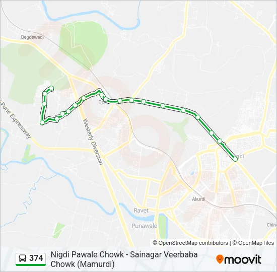 374 Bus Line Map