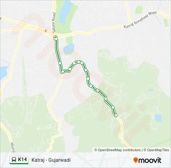 K14 Bus Line Map