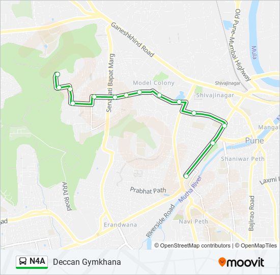 N4A bus Line Map