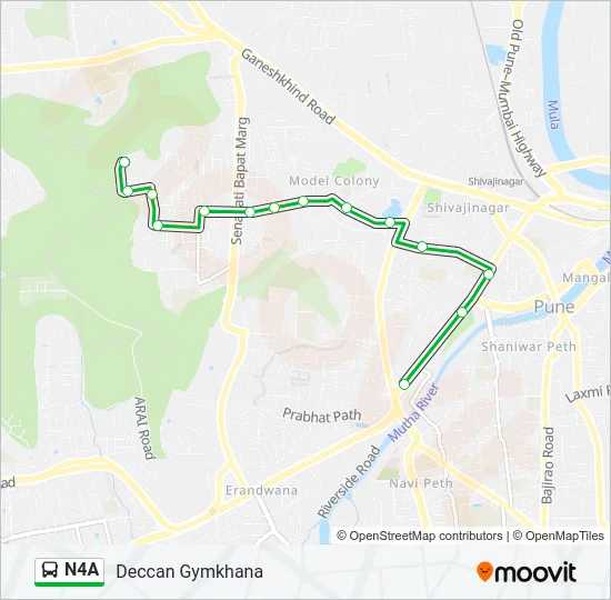 N4A Bus Line Map