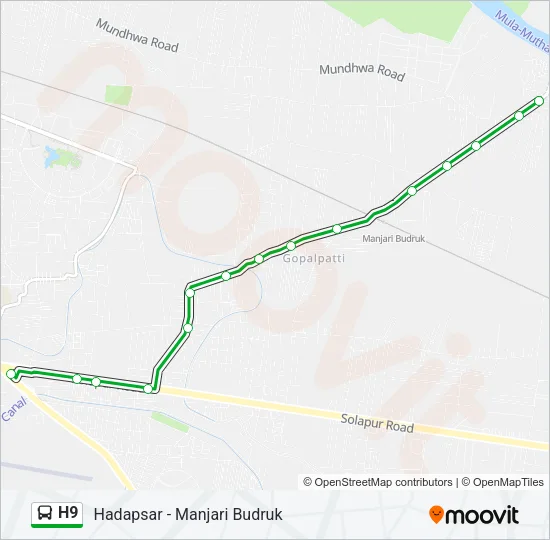 H9 Bus Line Map