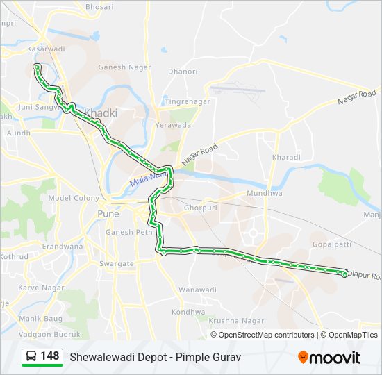 148 Bus Line Map