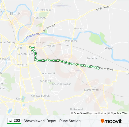 203 Bus Line Map