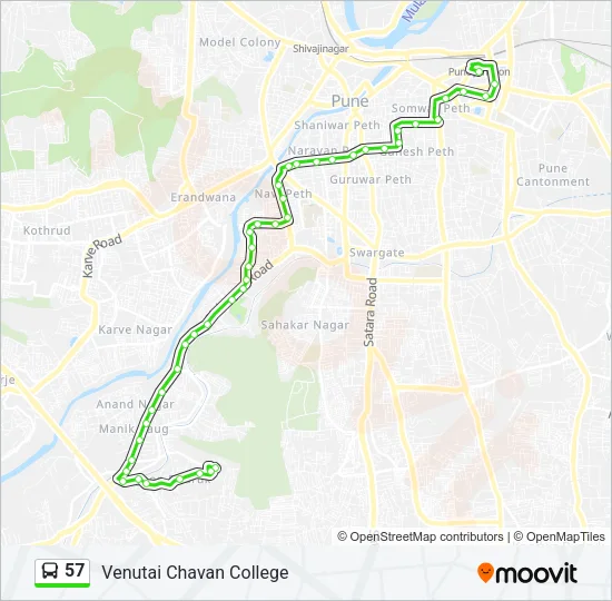 57 Bus Line Map
